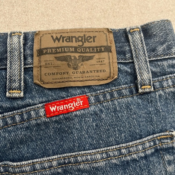 [38R]VTG Wrangler Men's Relaxed Fit Blue Denim Shorts Mexico Y2K - Picture 4 of 5